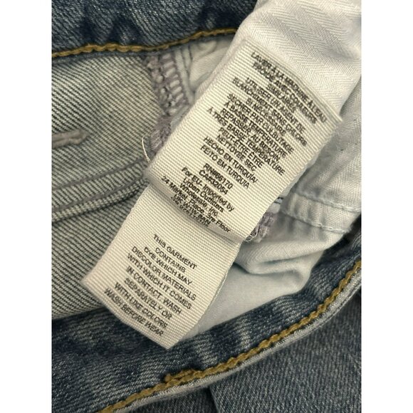 We The Free Distressed Button-Fly Jeans Light Wash Denim Size 28 Frayed Hem - Picture 5 of 5